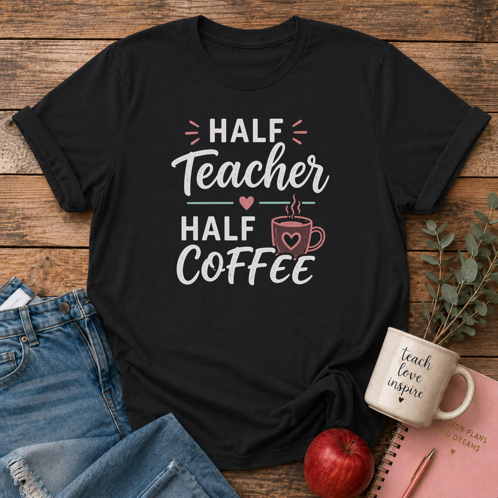 Half Teacher/Coffee T-shirt