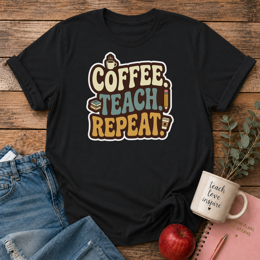Coffee Teach Repeat T-shirt