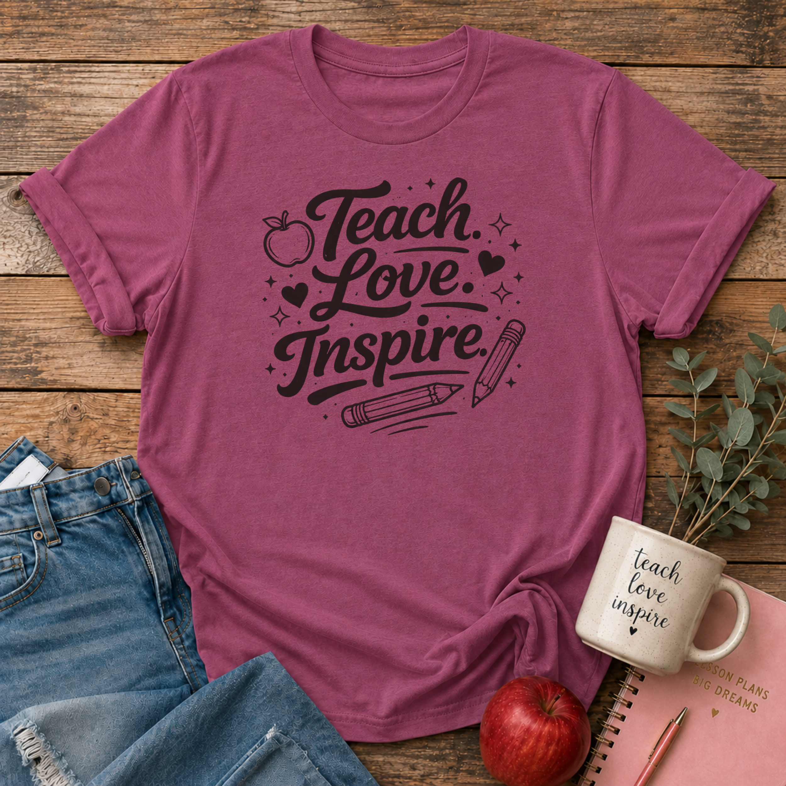 Teach Love Inspire Black T-shirt