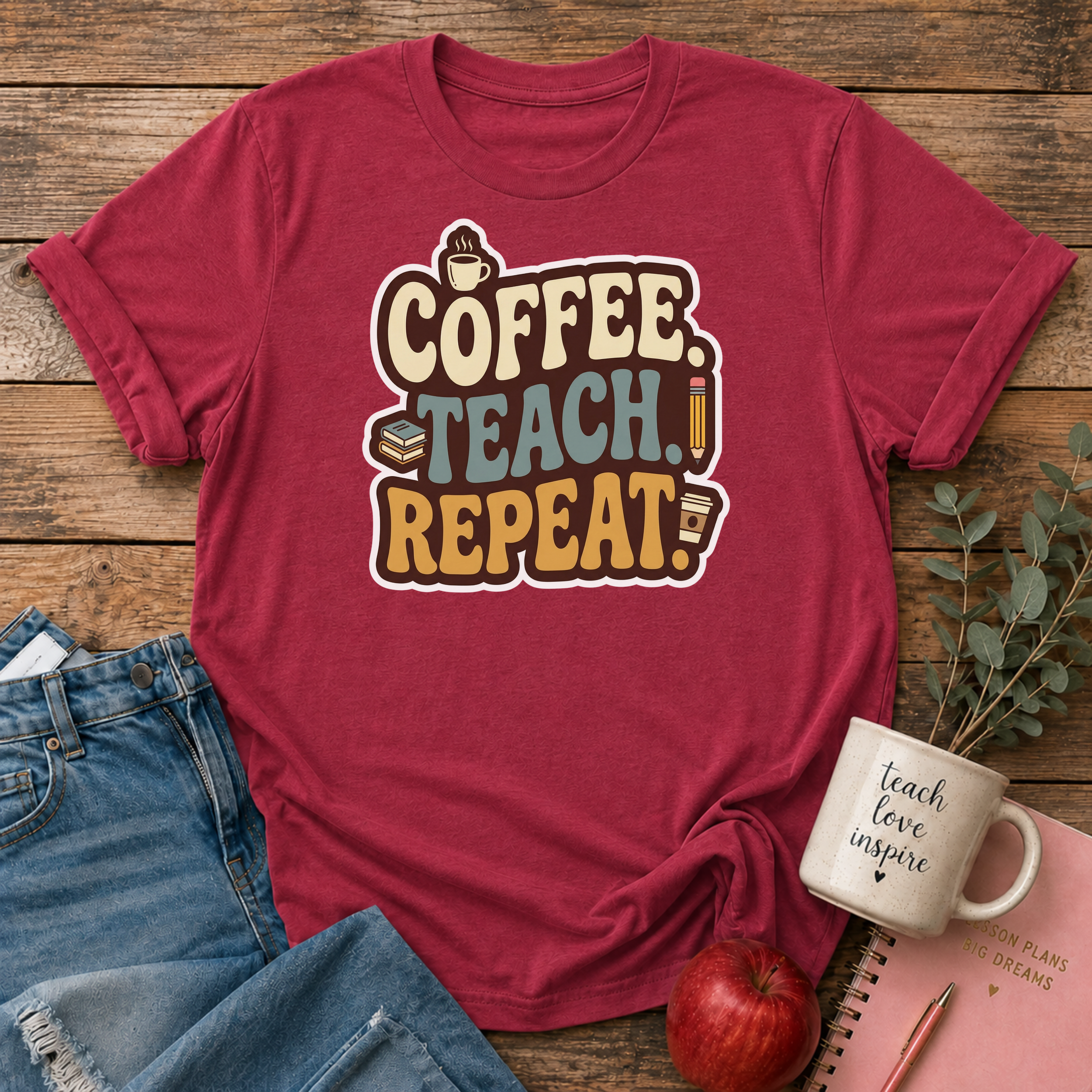 Coffee Teach Repeat T-shirt