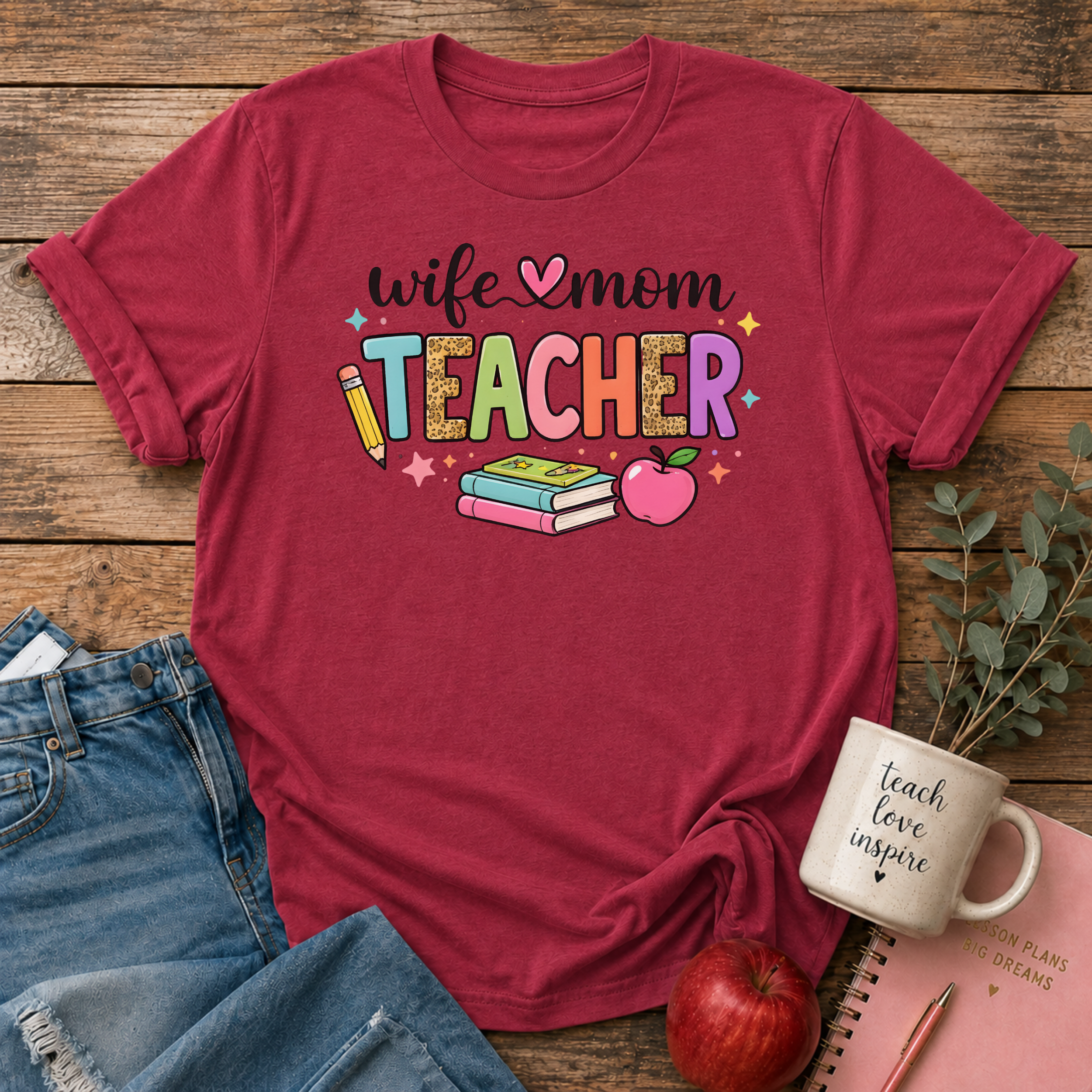 Wife-Mom-Teacher T-shirt