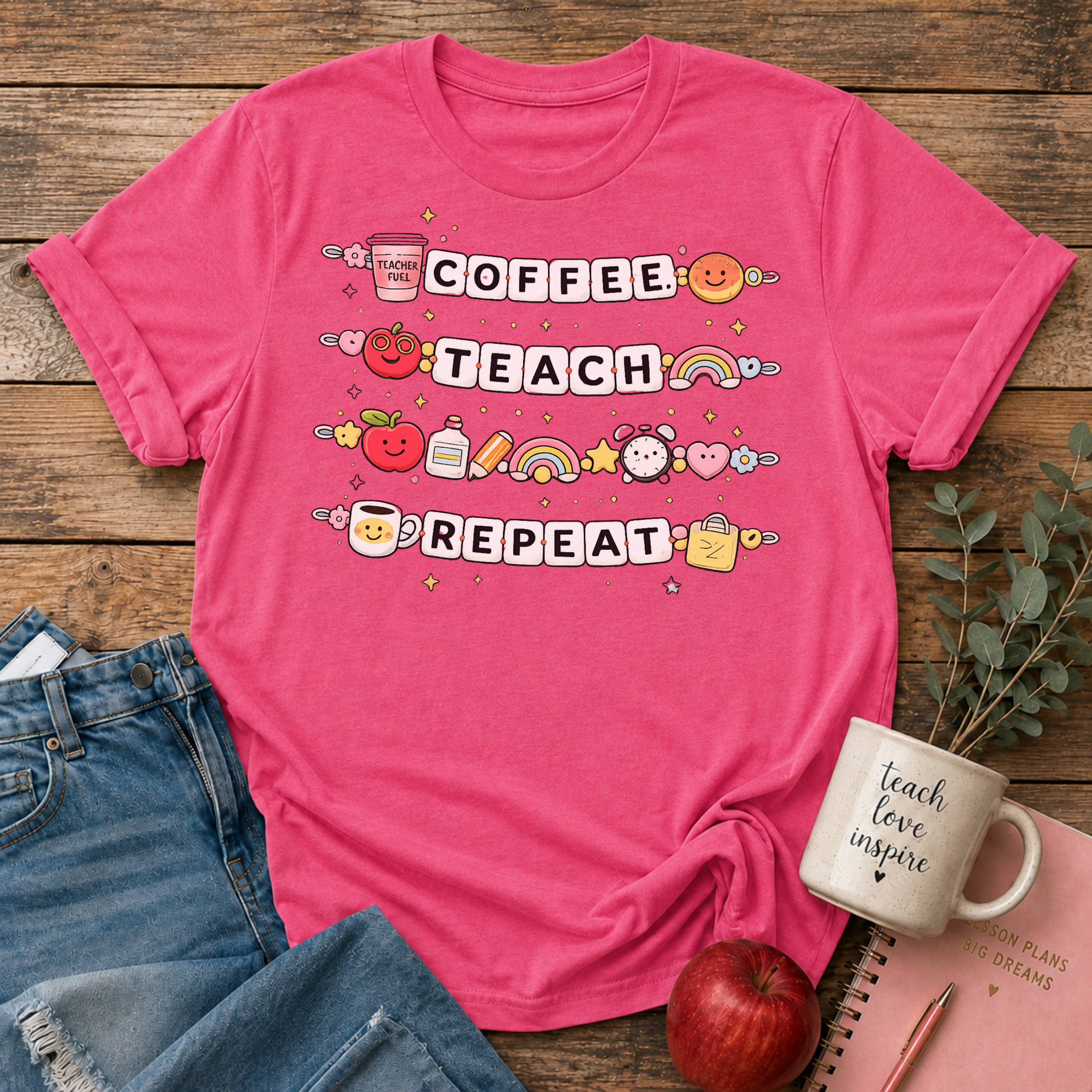 Coffee Teach Repeat T-shirt