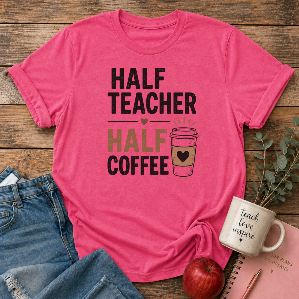 Half Teacher/Coffee T-shirt