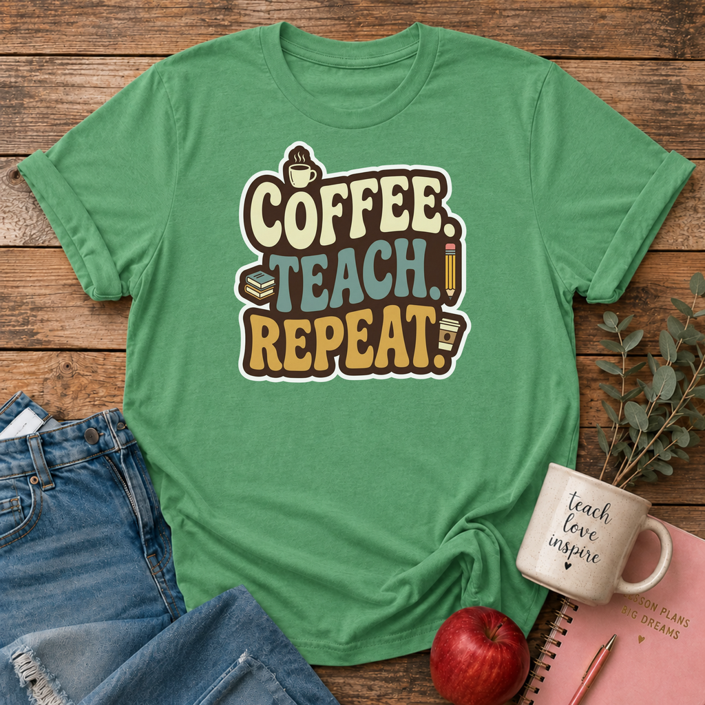 Coffee Teach Repeat T-shirt