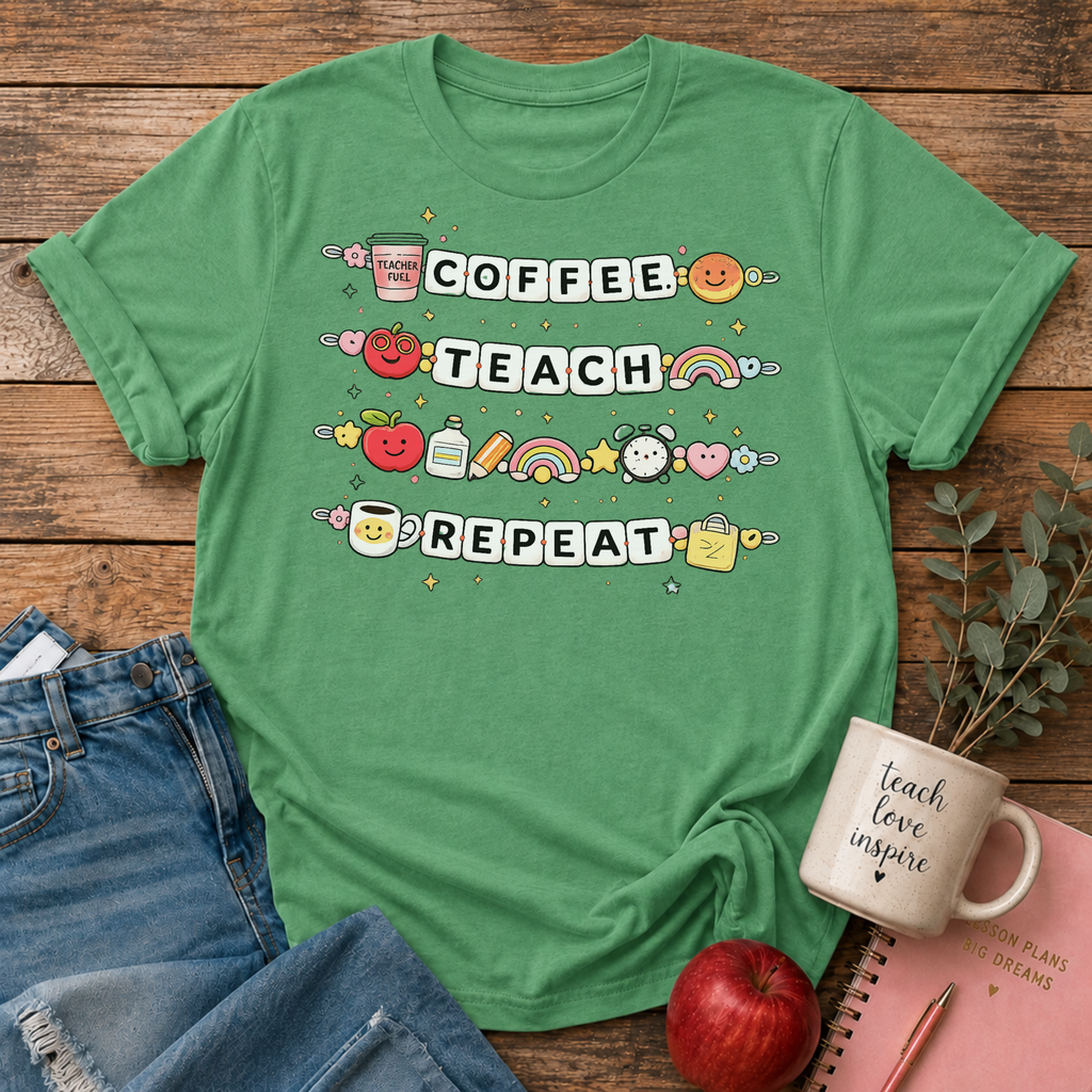 Coffee Teach Repeat T-shirt