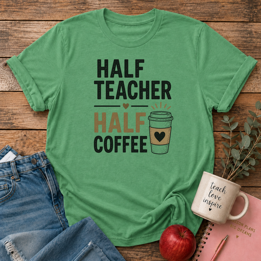 Half Teacher/Coffee T-shirt