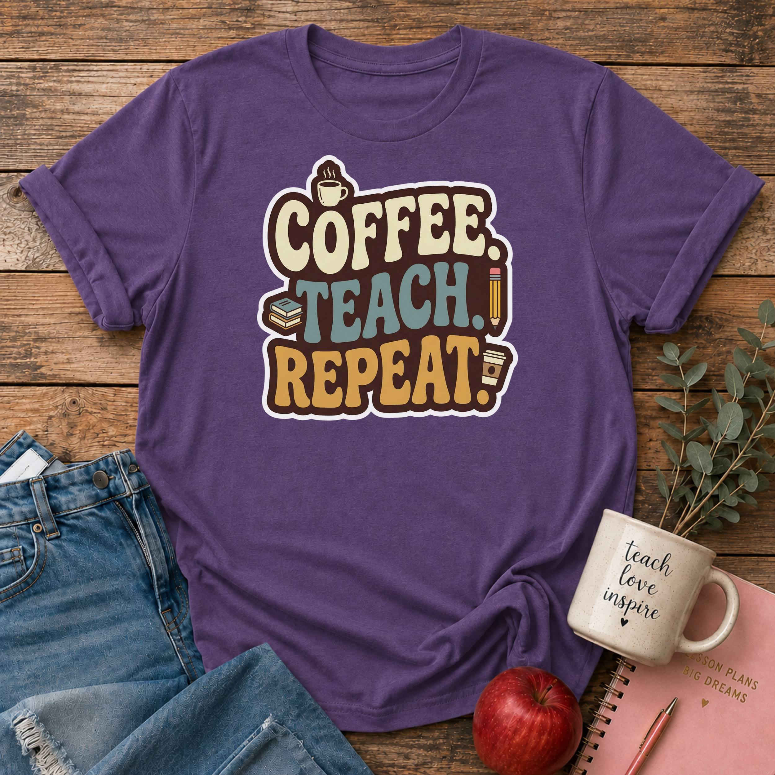 Coffee Teach Repeat T-shirt