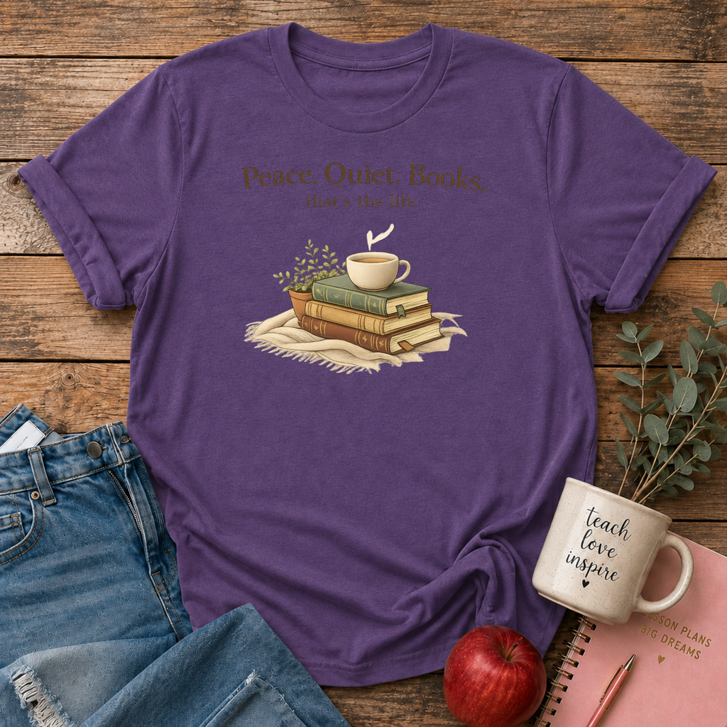 Peace Quiet Books T-shirt