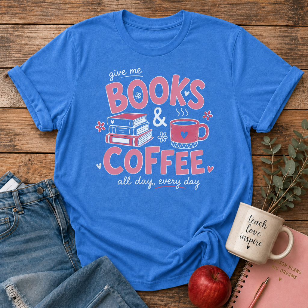 Books & Coffee T-shirt