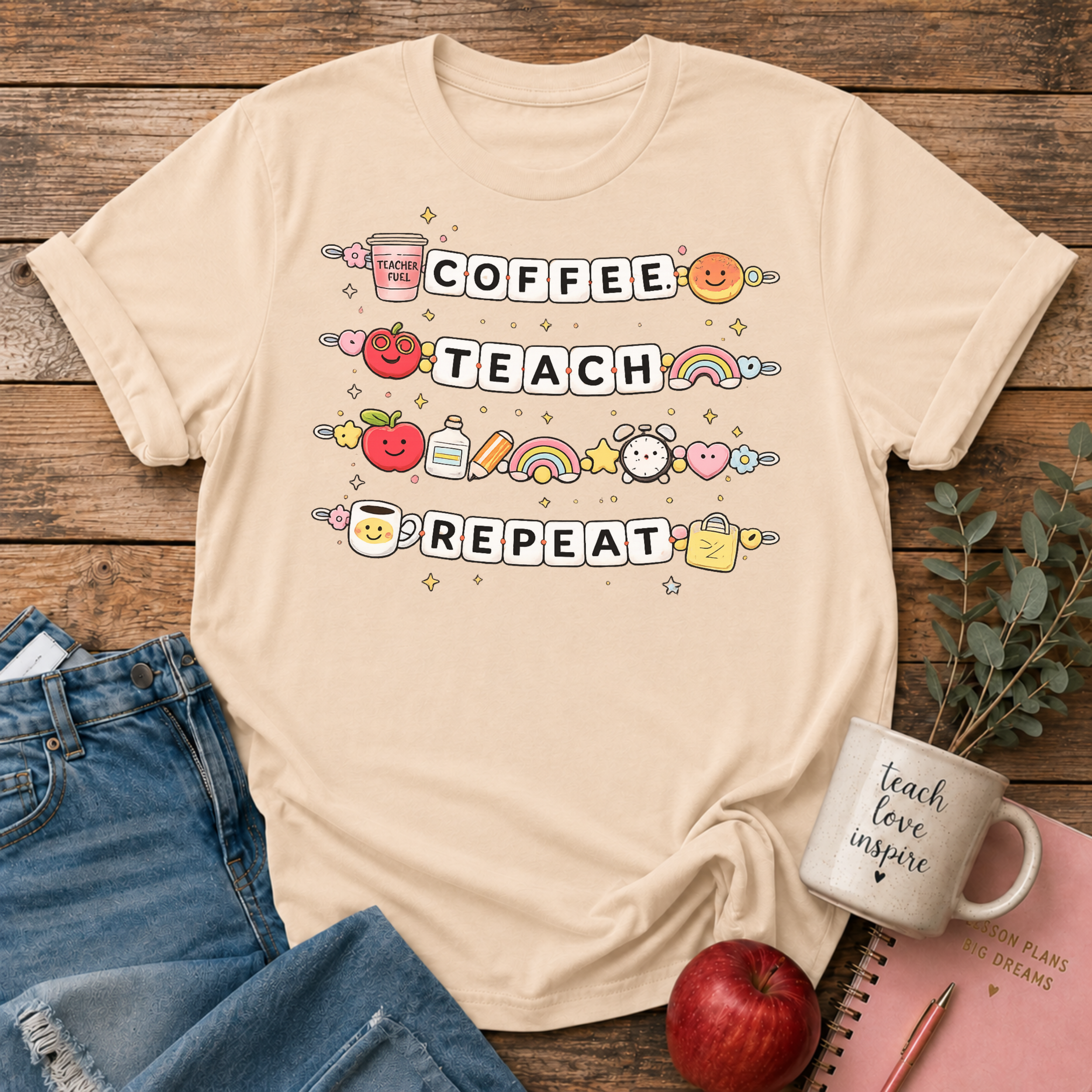 Coffee Teach Repeat T-shirt