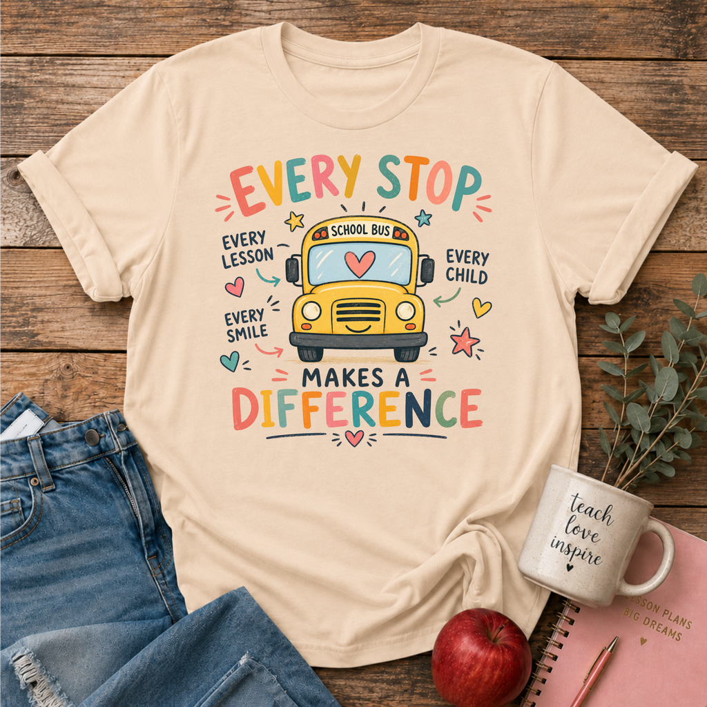 School Bus Teacher T-shirt