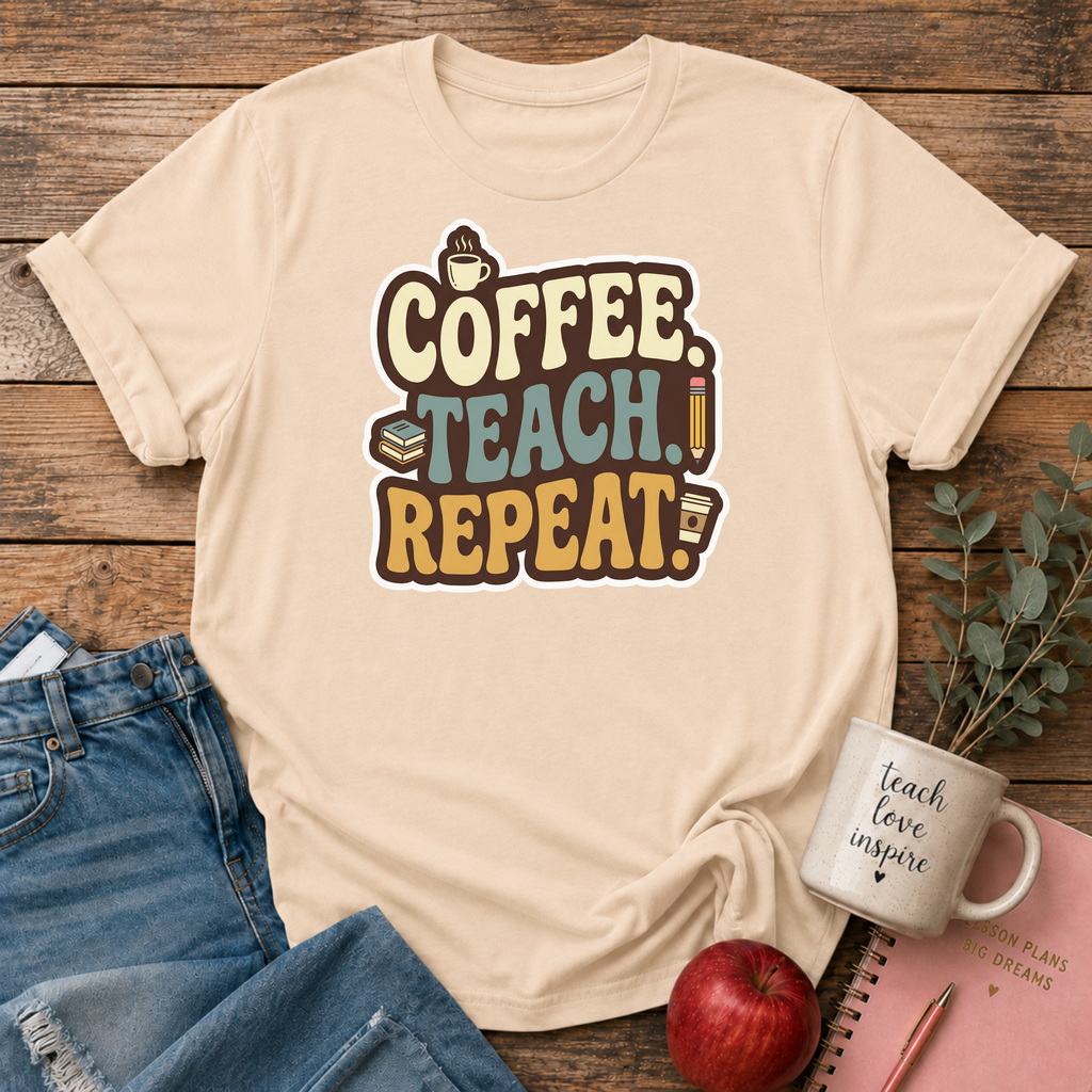 Coffee Teach Repeat T-shirt