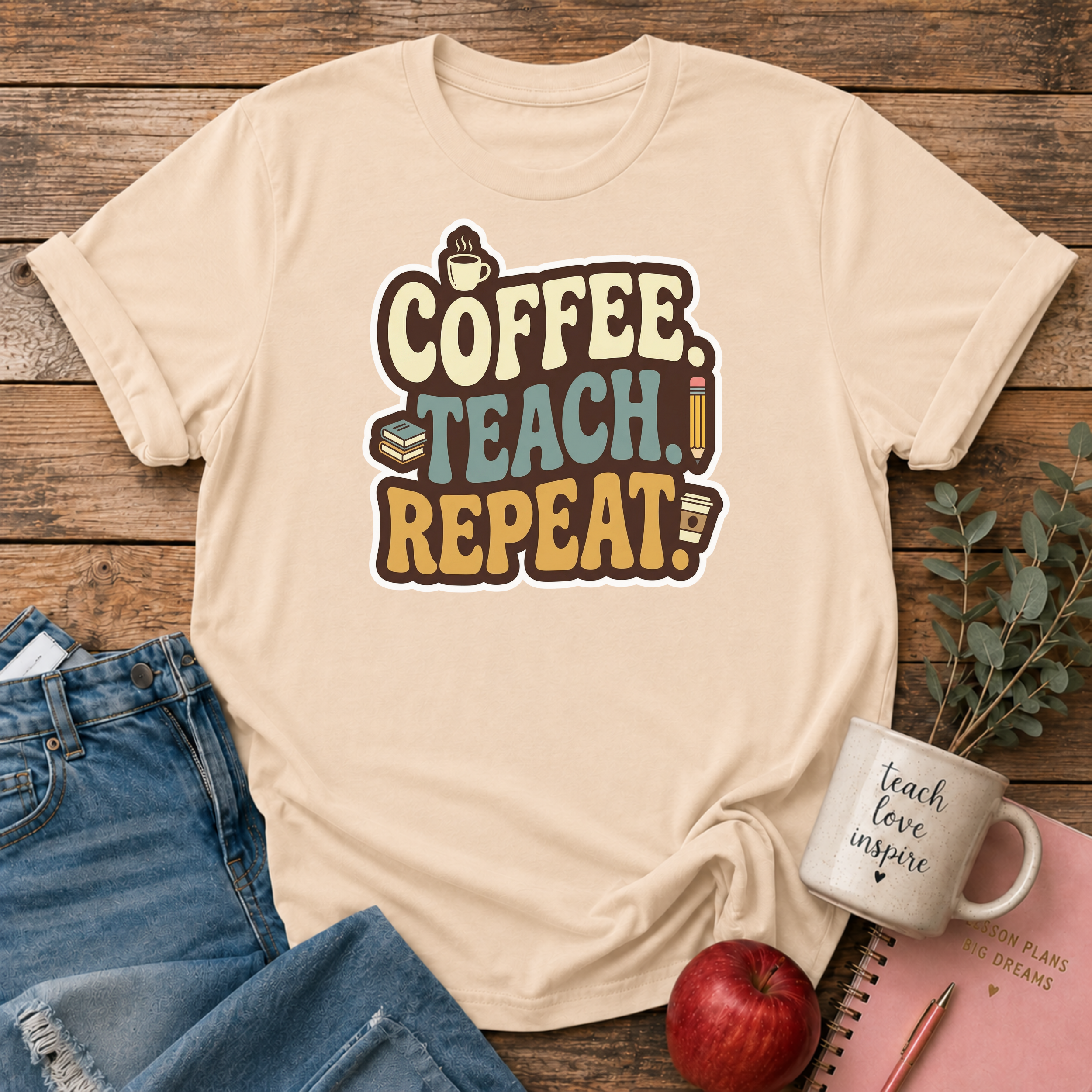 Coffee Teach Repeat T-shirt