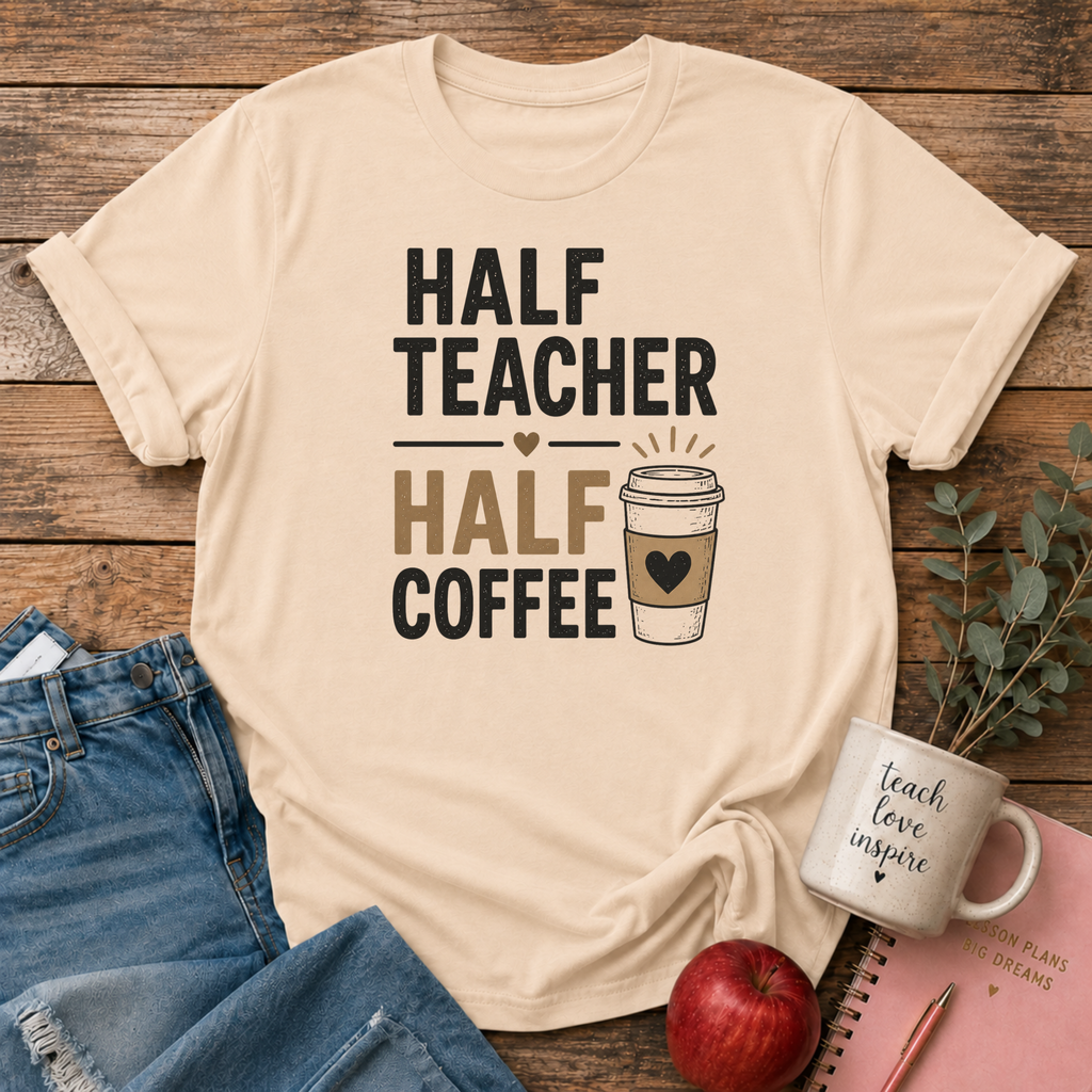 Half Teacher/Coffee T-shirt