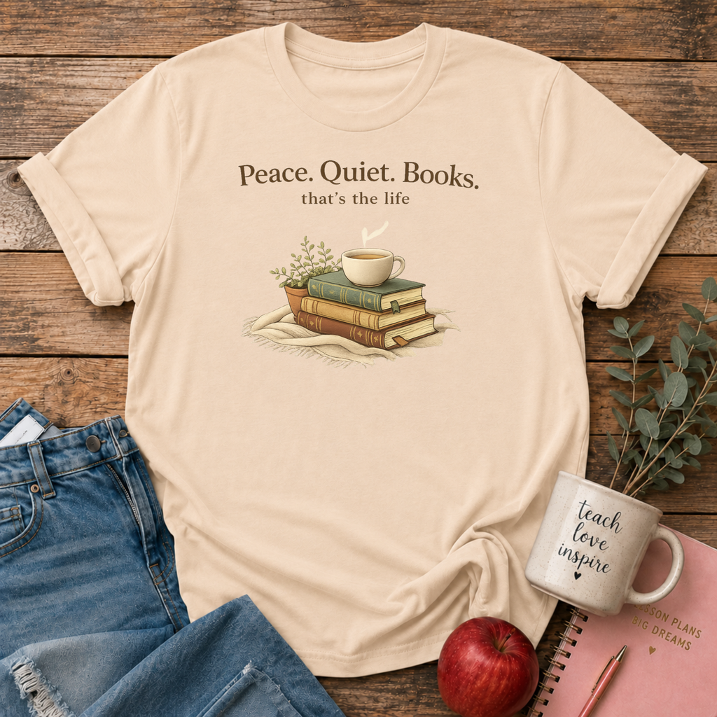 Peace Quiet Books T-shirt