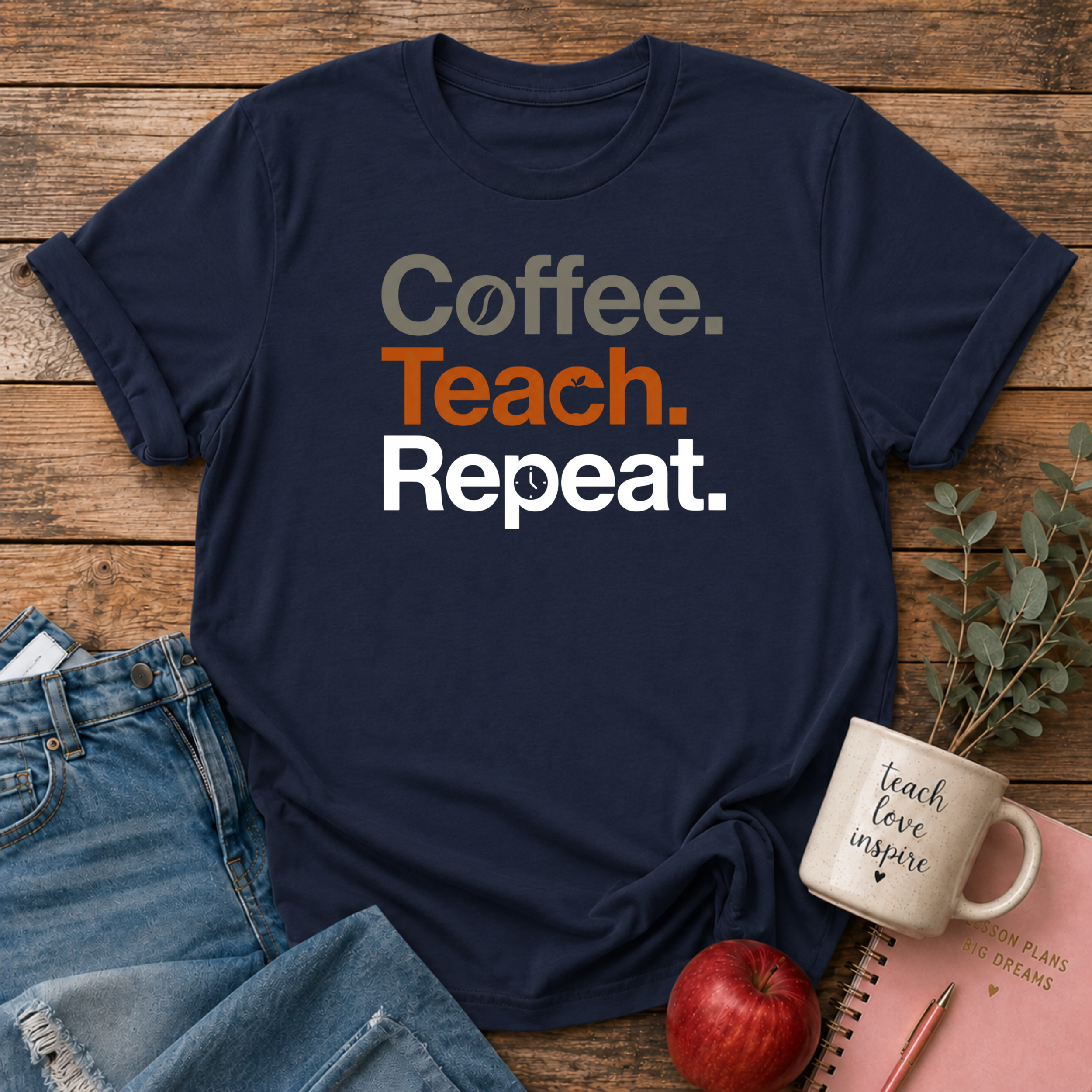 Coffee Teach Repeat T-shirt