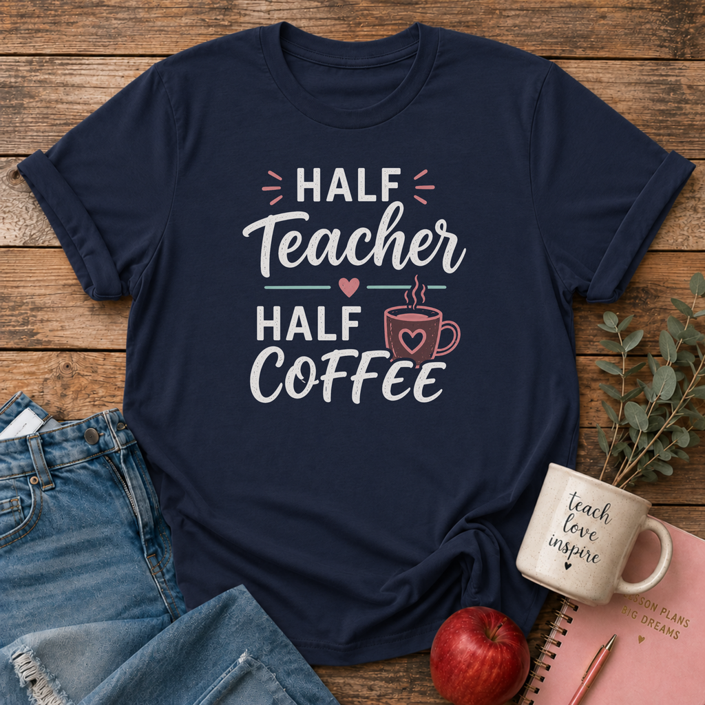 Half Teacher/Coffee T-shirt