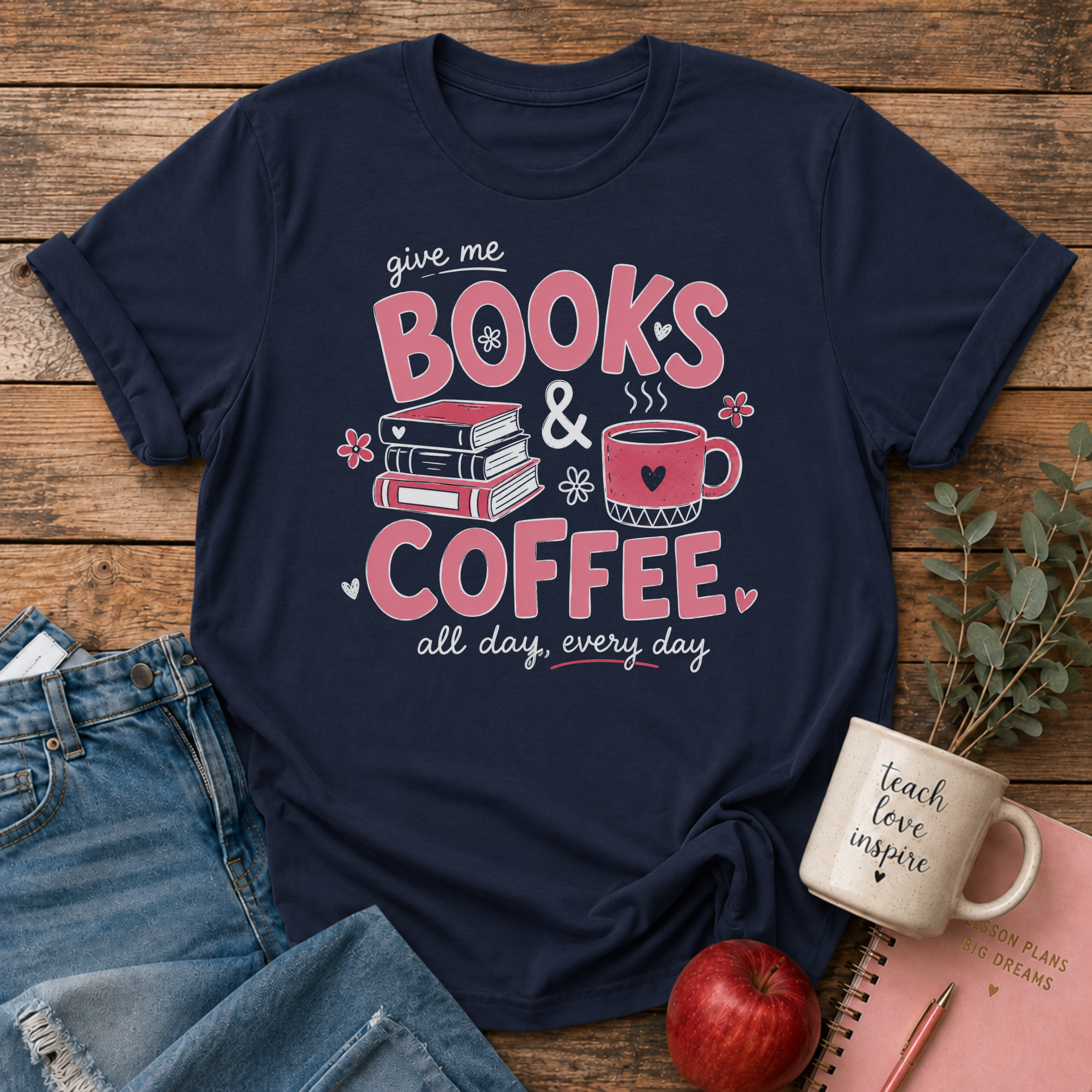 Books & Coffee T-shirt