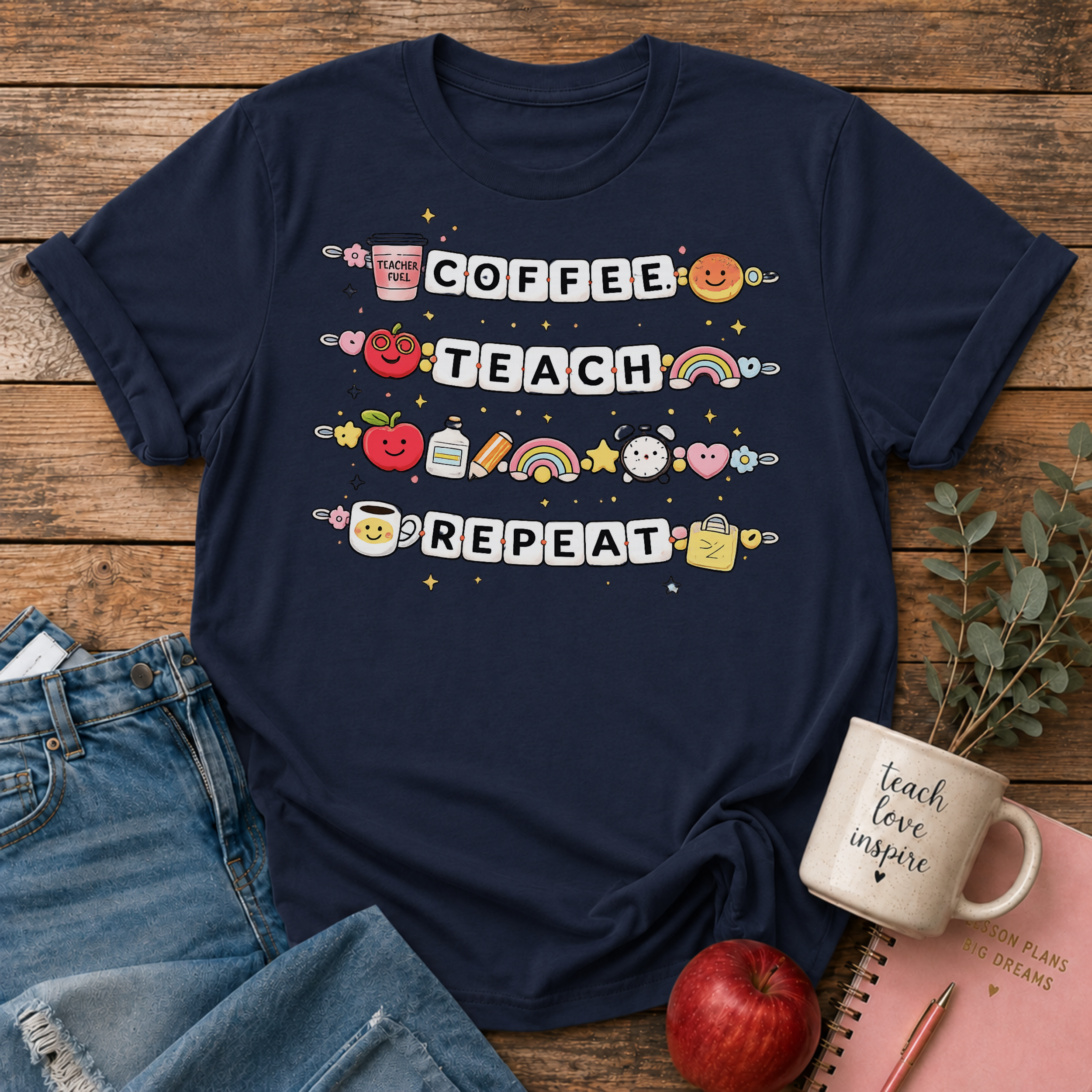 Coffee Teach Repeat T-shirt