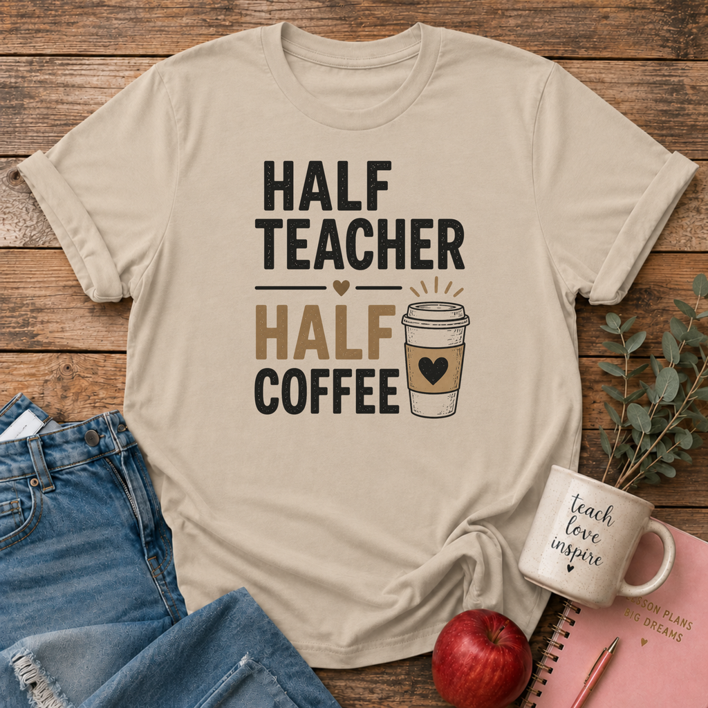 Half Teacher/Coffee T-shirt