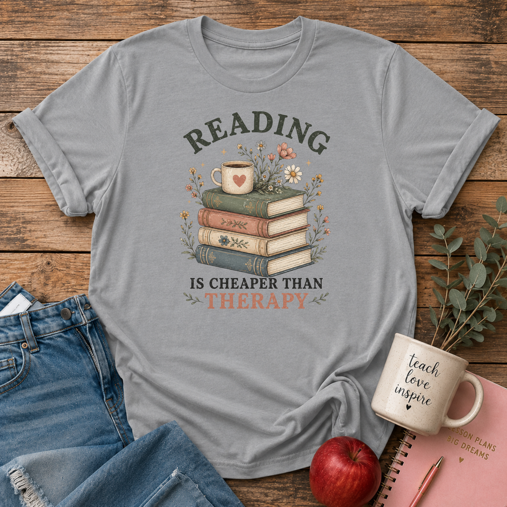 Funny Reading Therapy T-shirt
