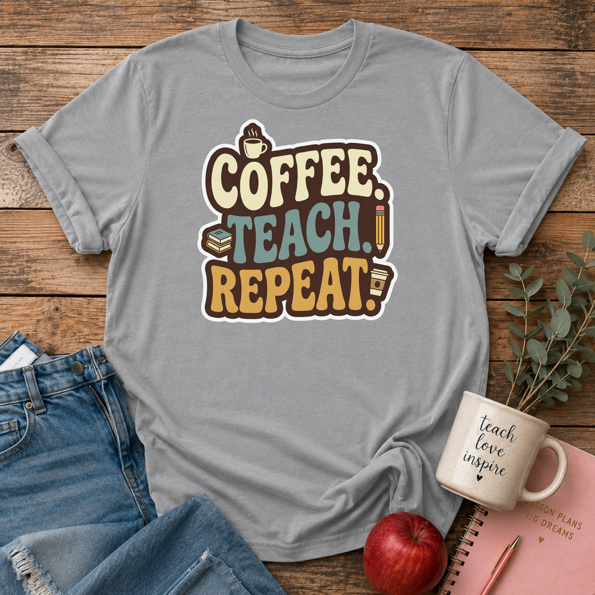 Coffee Teach Repeat T-shirt