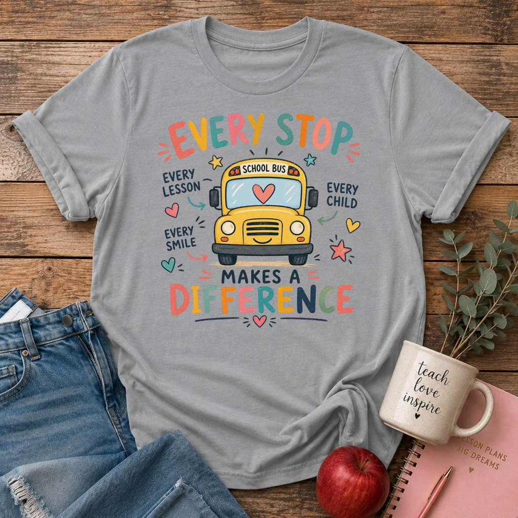 School Bus Teacher T-shirt
