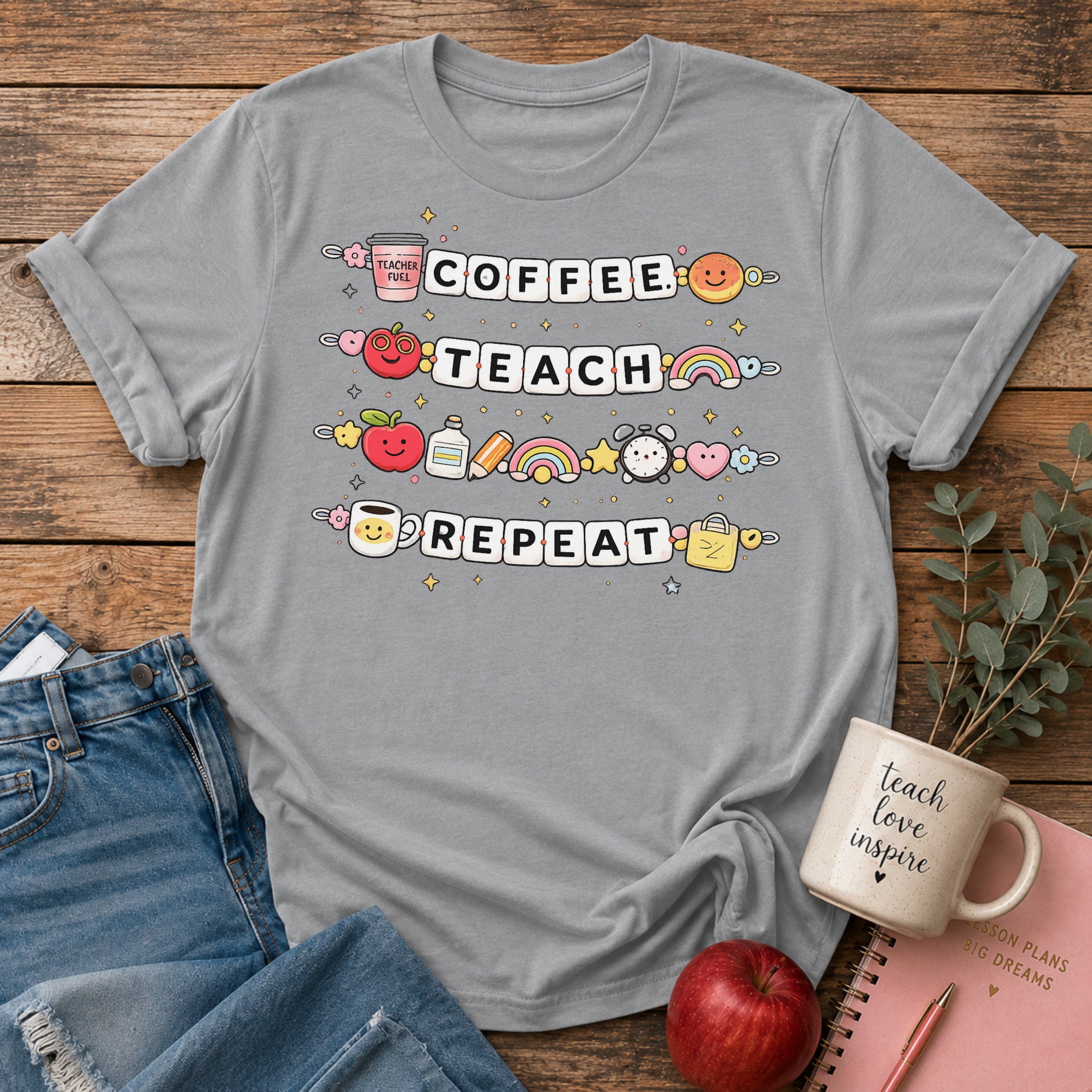 Coffee Teach Repeat T-shirt