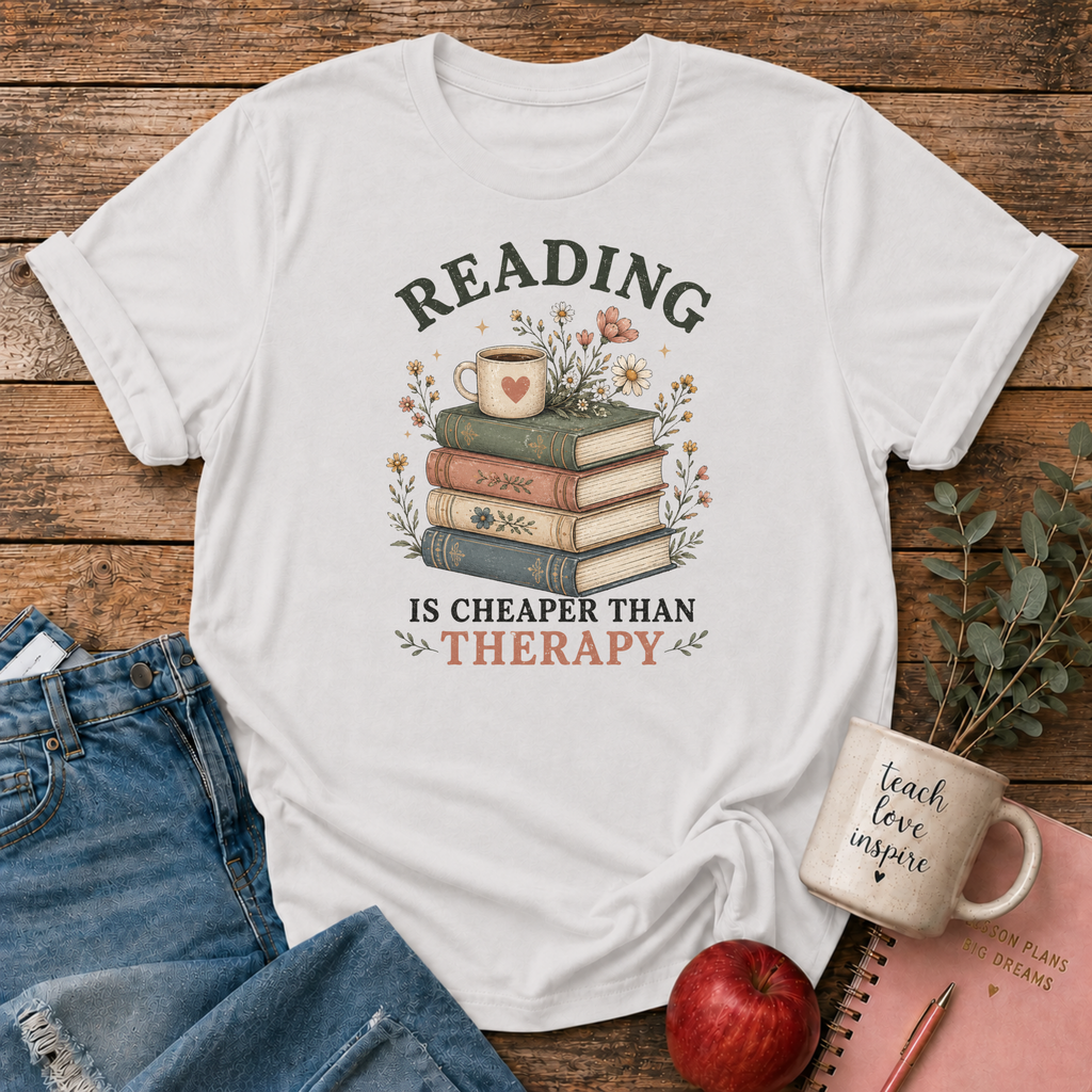 Funny Reading Therapy T-shirt