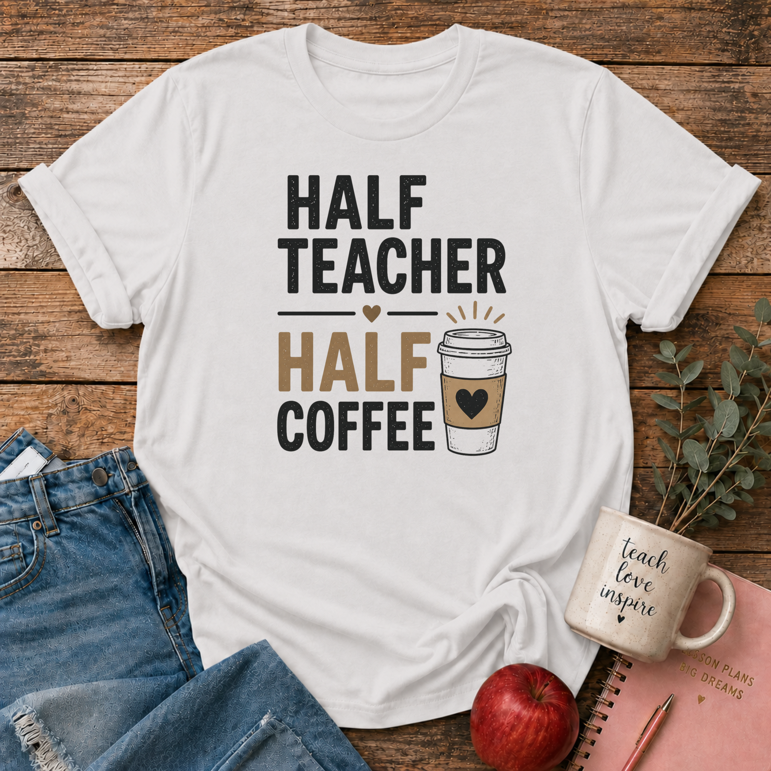 Half Teacher/Coffee T-shirt