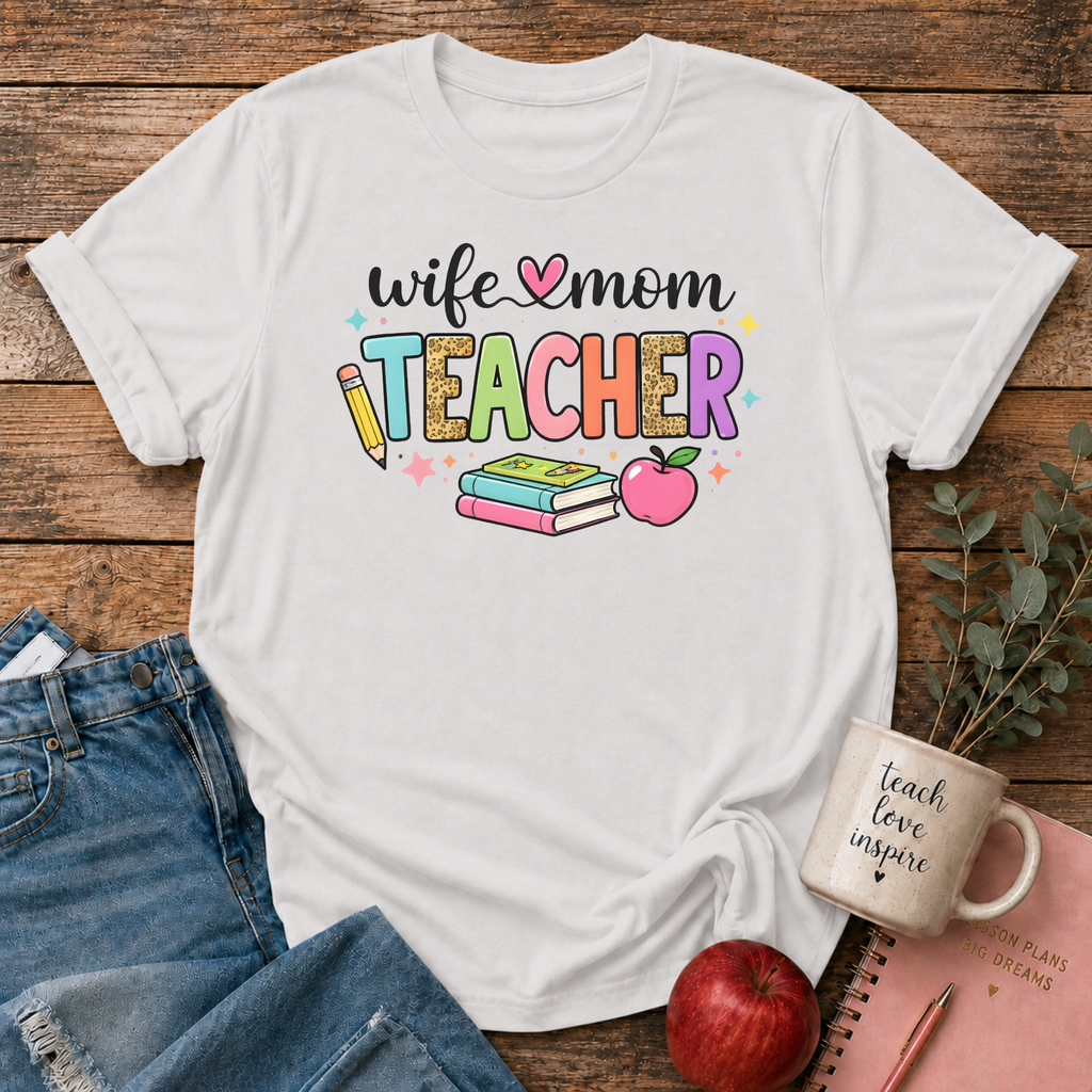 Wife-Mom-Teacher T-shirt